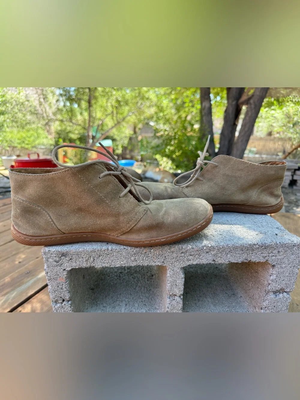 Born Men's Asten suede chukka boots in a desert sand or taupe color